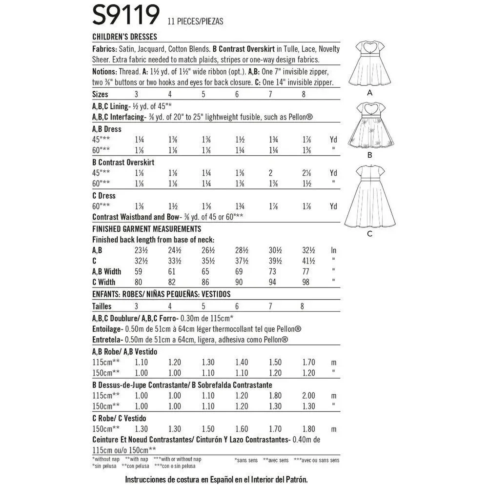 Simplicity‎ Sewing Pattern 9119 10510 Childs Dress Size 3-8